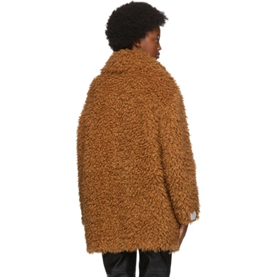 Shop Stella Mccartney Brown Fuzzy Josephine Jacket In 5742 Brandy