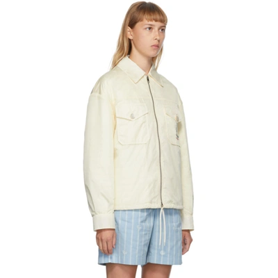 Shop Gucci Off-white Embroidered Kitten Jacket In 9050 Narcis