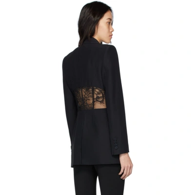 Shop Alexander Mcqueen Black Lace Crepe Blazer In 1000 Black