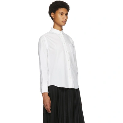 Shop Sacai White Pleated Back Shirt In 101 White
