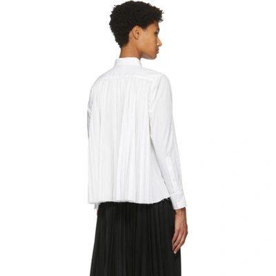 Shop Sacai White Pleated Back Shirt In 101 White
