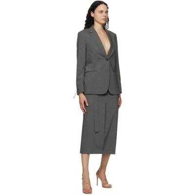 Shop Helmut Lang Grey Trouser Skirt In Lt Grey