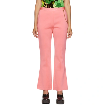 Shop Givenchy Pink Chain Flared Trousers In 672 Pink