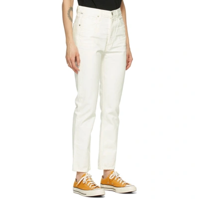Shop Citizens Of Humanity White Charlotte High-rise Straight Jeans In Porcelain