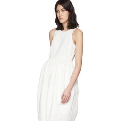 Shop Edit White Racer Back Puff Dress In 000 Ivory