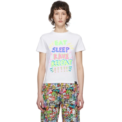 Shop Vetements White 'eat, Sleep, Rave, Repeat' T-shirt