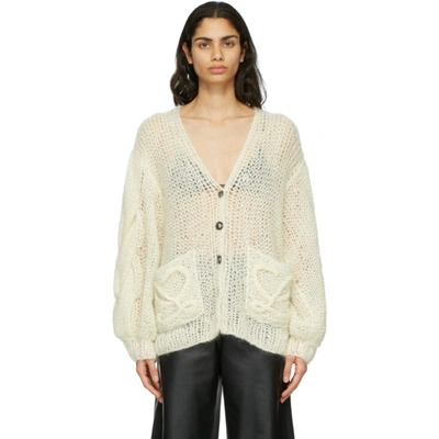 Shop Loewe Off-white Mohair Anagram Sweater