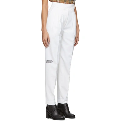 Shop Burberry White Marleigh Trousers In Optic White
