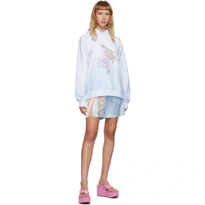 Shop Im Sorry By Petra Collins Ssense Exclusive Blue & White Graphic Pullover Hoodie In Lt Blue/whi