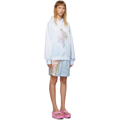 Shop Im Sorry By Petra Collins Ssense Exclusive Blue & White Graphic Pullover Hoodie In Lt Blue/whi