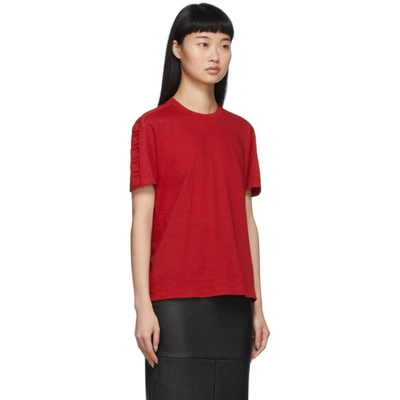 Shop Fendi Red 'forever ' T-shirt In F18w2 Red