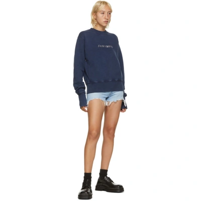 Shop Eytys Blue Lennox Sweatshirt In Faded Pea