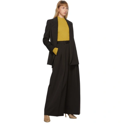 Shop Bottega Veneta Brown Pleated Trousers In 2178 Cocoa