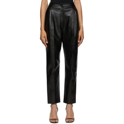 Shop Matériel Tbilisi Materiel Tbilisi Black Faux-leather High-waist Trousers