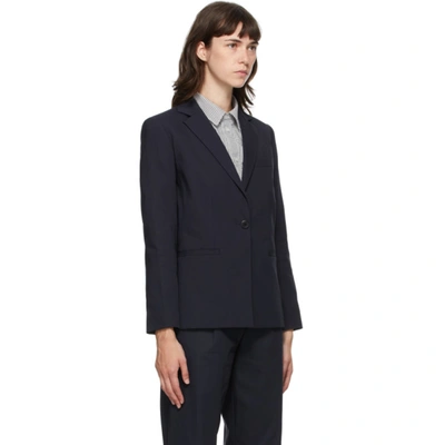 Shop Apc A.p.c. Navy Savannah Blazer In Iak Darknav