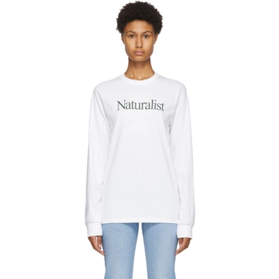 Shop Museum Of Peace And Quiet White 'naturalist' Long Sleeve T-shirt