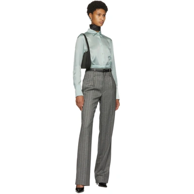 Shop Commission Grey Herringbone Double Waisted Trousers