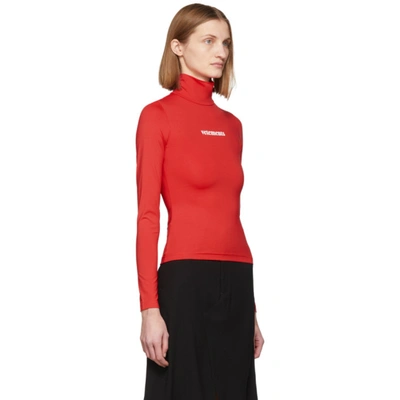 Shop Vetements Red Logo Turtleneck