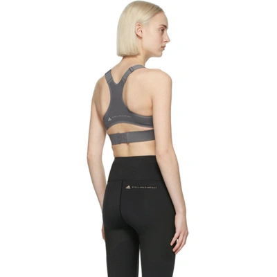 Shop Adidas By Stella Mccartney Grey Truepace Sports Bra In Granite