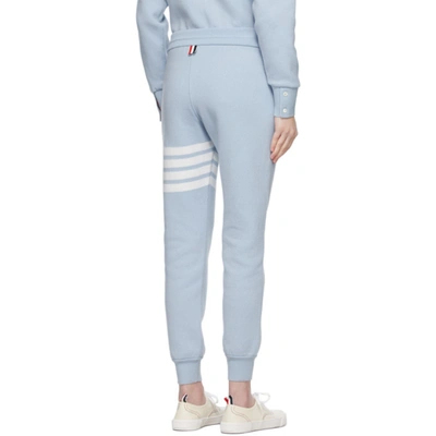 Shop Thom Browne Blue Cashmere 4-bar Lounge Pants In 480 Ltblue