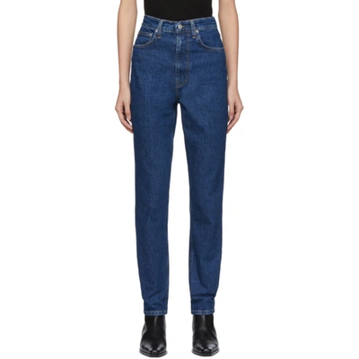 Shop Helmut Lang Blue Denim Femme Hi Spikes Jeans In Acc Brt Sto