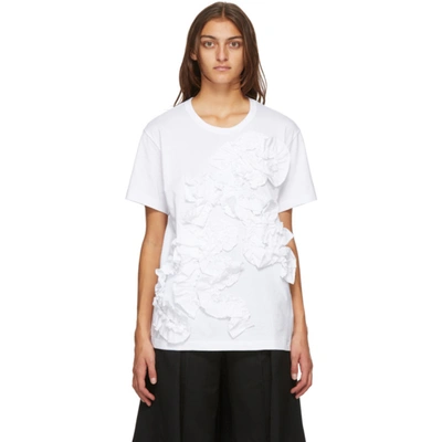 Shop Comme Des Garçons Comme Des Garçons White Ruffle T-shirt In 2 White