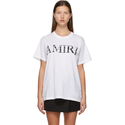Shop Amiri White Bandana Logo T-shirt