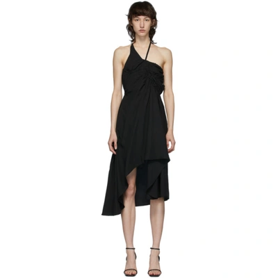 Shop Vejas Black Elasticated Liquid Slip Dress