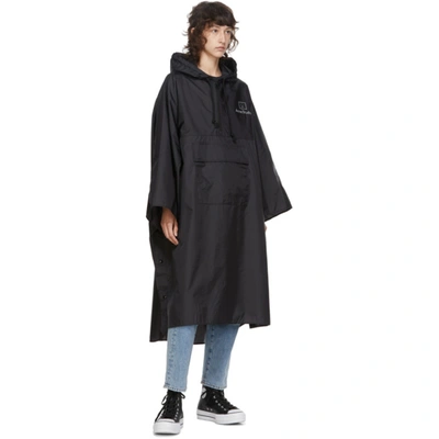 Shop Acne Studios Black Reflective Print Poncho In 900 Black