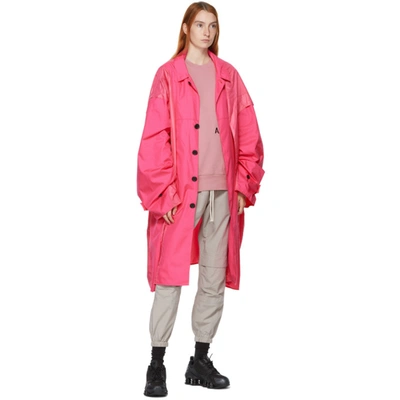 AMBUSH 粉色大廓形斗篷式大衣