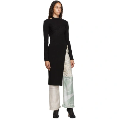 Shop Andersson Bell Ssense Exclusive Black Asymmetric Daisy Turtleneck