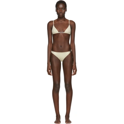 Shop Rudi Gernreich Off-white Buckle Bikini