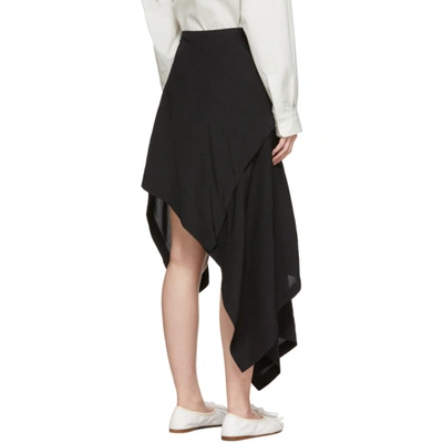 Shop Lanvin Black Silk Asymmetric Skirt In 10 Black