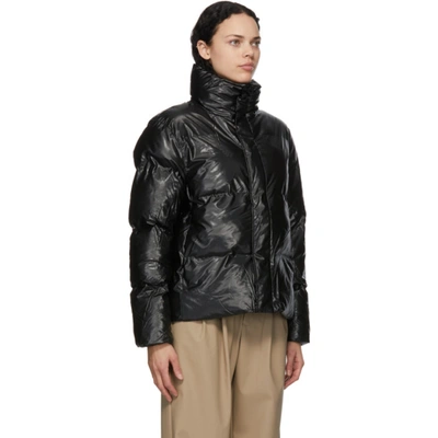 Shop Rains Black Padded Boxy Jacket In Shiny Black