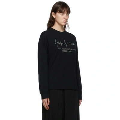Shop Yohji Yamamoto Black Logo Long Sleeve T-shirt In 1 Black