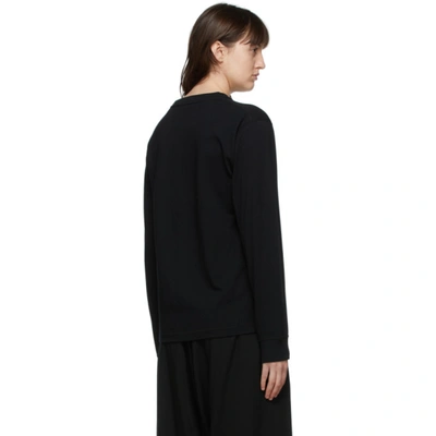 Shop Yohji Yamamoto Black Logo Long Sleeve T-shirt In 1 Black