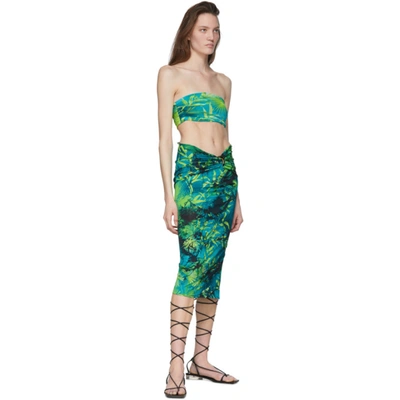 Shop Versace Green Jungle Print Bandeau Top In A7488 Green