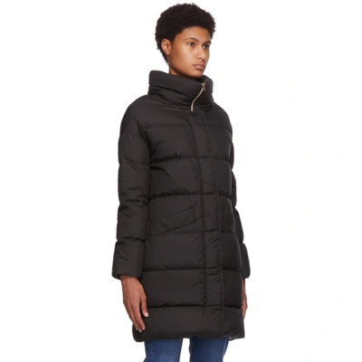 Shop Herno Black Down Drop Shoulder Coat In 9300 Black