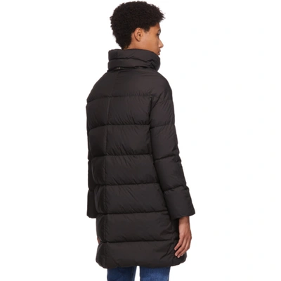 Shop Herno Black Down Drop Shoulder Coat In 9300 Black