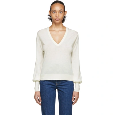 Shop Chloé Off-white Wool Sweater In 308 Off Whi