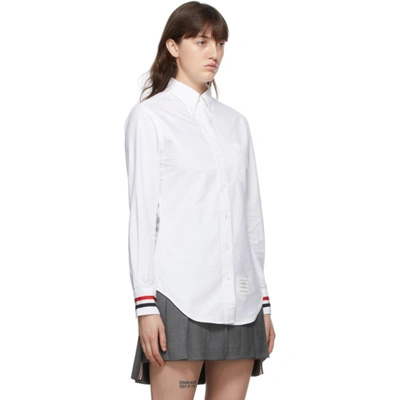 Shop Thom Browne Online Exclusive White Rwb Stripe Classic Oxford Shirt In 100 White