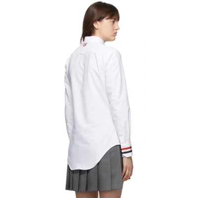 Shop Thom Browne Online Exclusive White Rwb Stripe Classic Oxford Shirt In 100 White