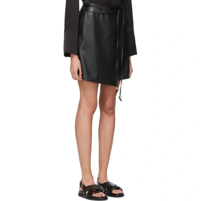 Shop Nanushka Black Vegan Leather Sekoya Miniskirt