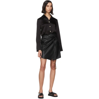 Shop Nanushka Black Vegan Leather Sekoya Miniskirt