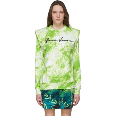 Shop Versace Green Tie-dye Signature Sweater In A7525 Green