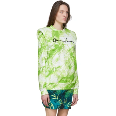 Shop Versace Green Tie-dye Signature Sweater In A7525 Green