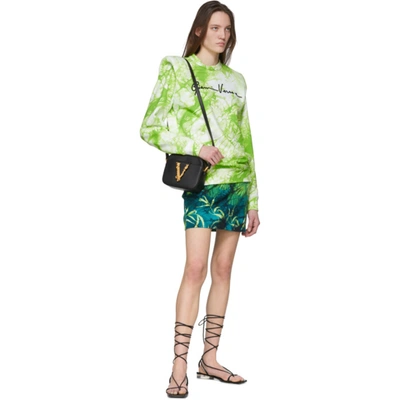 Shop Versace Green Tie-dye Signature Sweater In A7525 Green