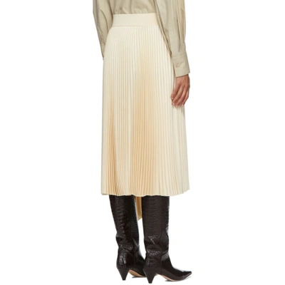 Shop Joseph Off-white Sabin Plissé Mid-length Skirt In 0045 Ivory
