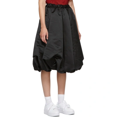Shop Comme Des Garçons Black Satin Midi Skirt In 1 Black