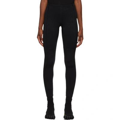 Shop Balenciaga Black Fleece Scuba Leggings In 1000 Black